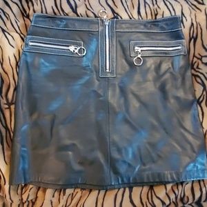 Leather skirts by Michael Kors.